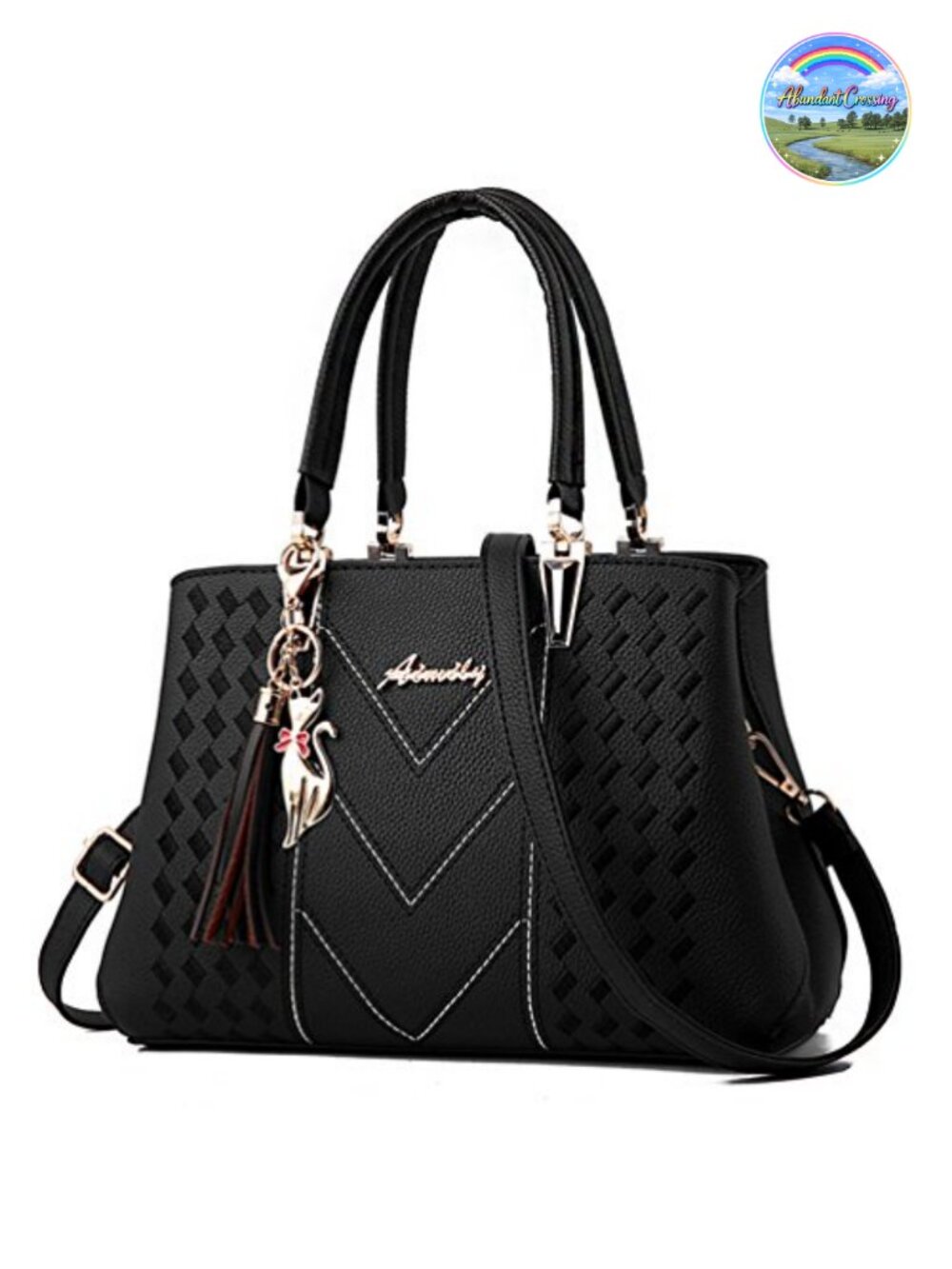 PU Leather Tote Shoulder Bag Satchel Crossbody Purse with Removable Strap